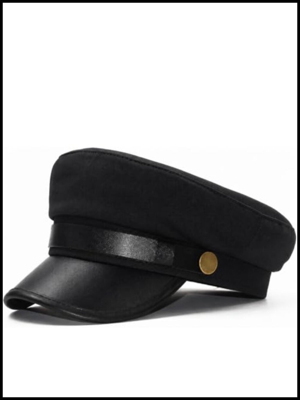 Wool PU Adjustable Newsboy Cap Classic Sailor Hat Retro Flat Beret